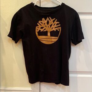 Timberland Kids Black T-Shirt with Gold Logo